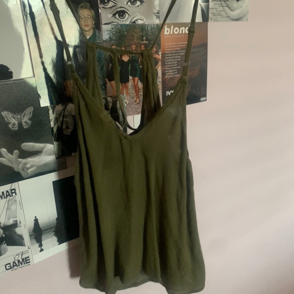 Roxy green strappy back tank